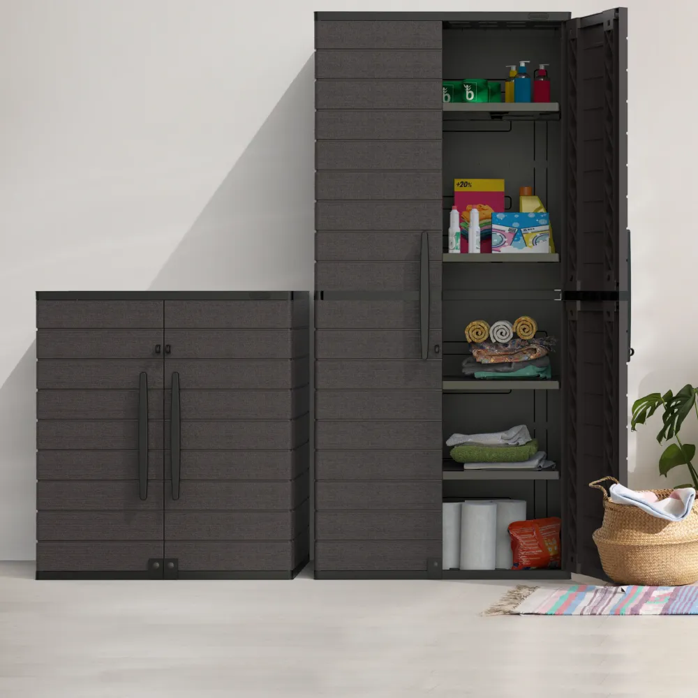 Duramax cedargrain short storage cabinet 2x adjustable shelves-brown