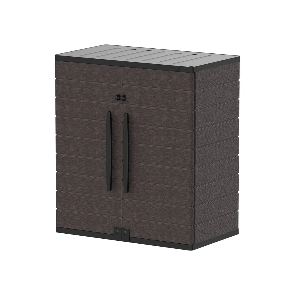 Duramax cedargrain short storage cabinet 2x adjustable shelves-brown