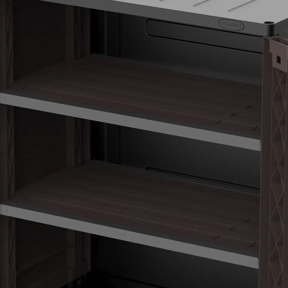 Duramax cedargrain short storage cabinet 2x adjustable shelves-brown