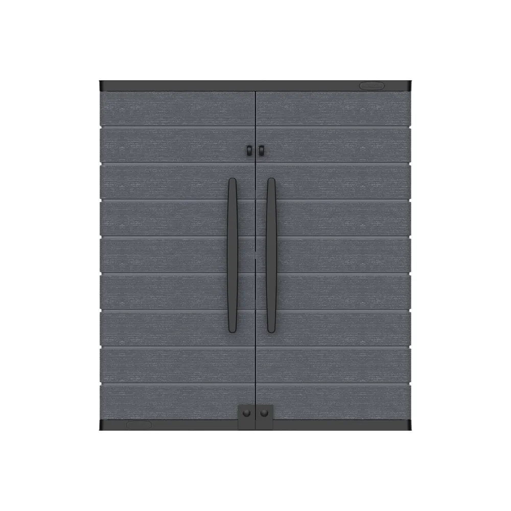 Duramax cedargrain short storage cabinet 2x adjustable shelves-grey