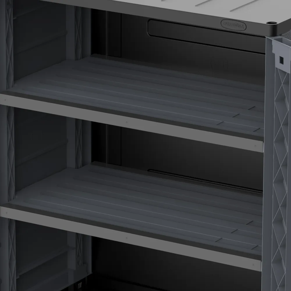 Duramax cedargrain short storage cabinet 2x adjustable shelves-grey