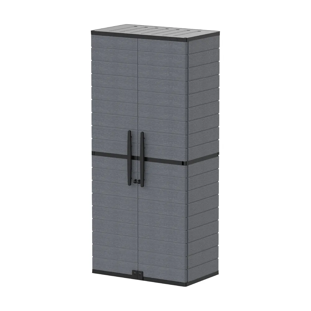 Duramax cedargrain tall storage cabinet 4x adjustable shelves-grey
