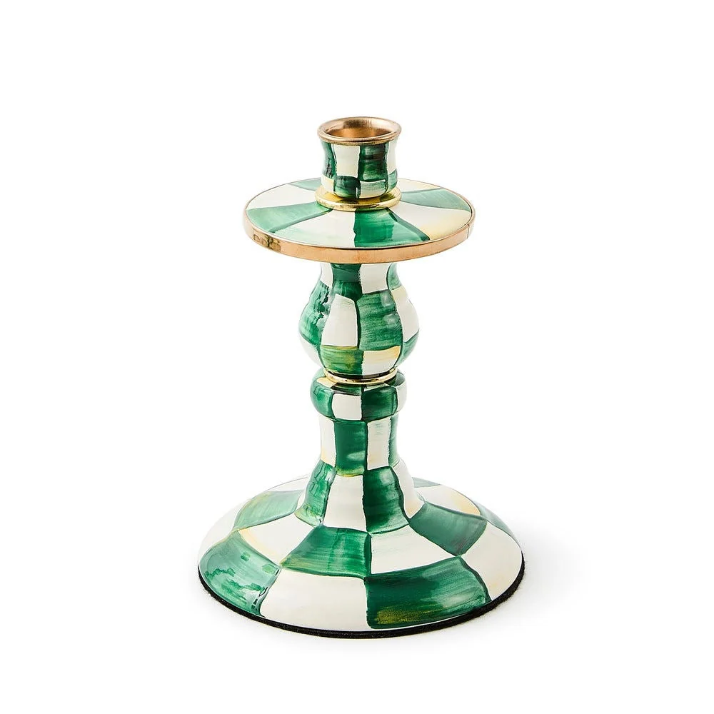 Smaltovaný svícen Emerald Check od MacKenzie-Childs