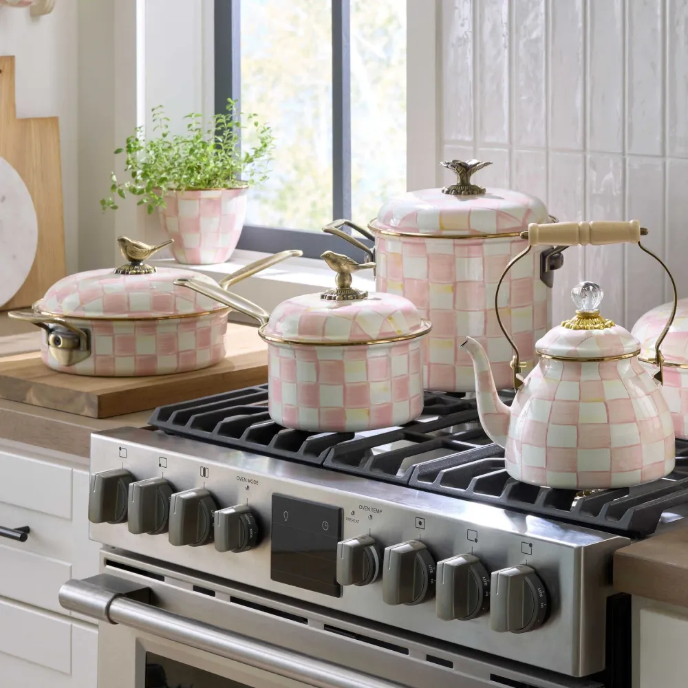 Smaltovaný hrnec Rosy Check (6,6 l) od MacKenzie-Childs