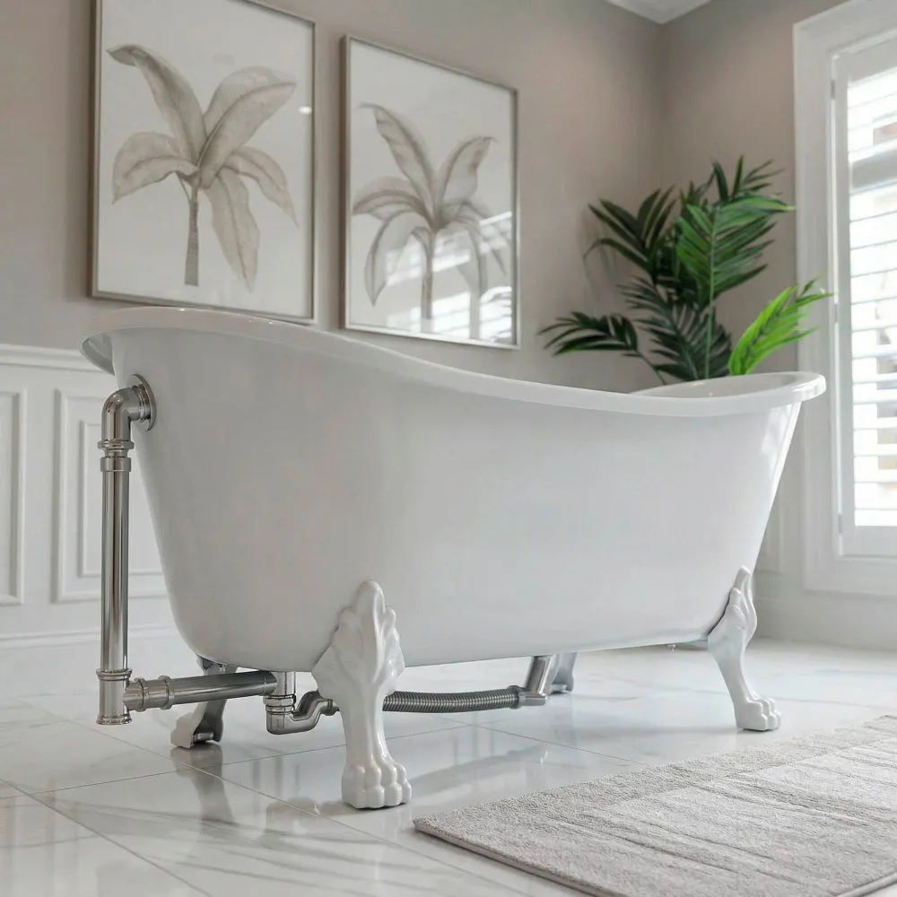 Designový sifon pro volně stojící vanu PARIS - chrom