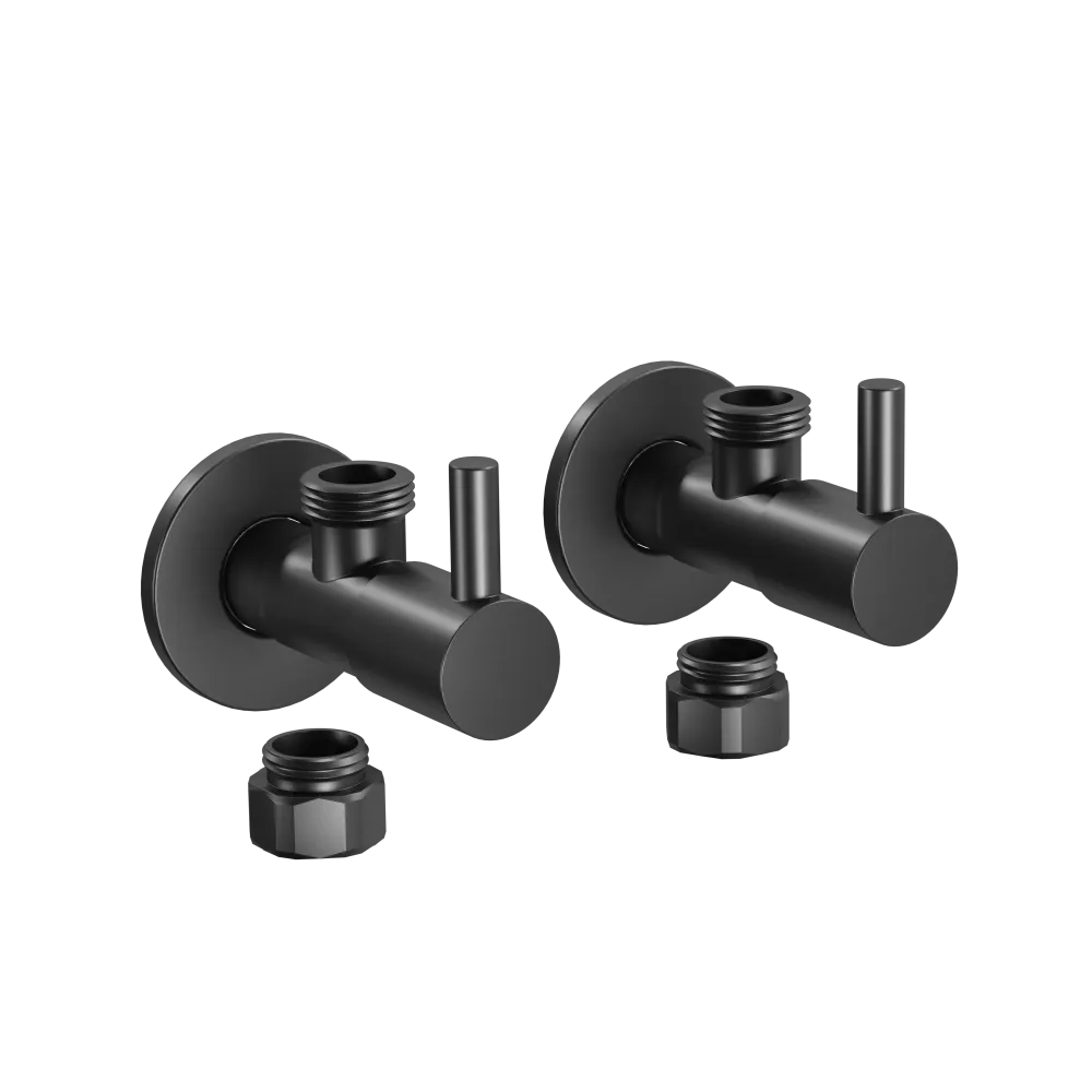 Designový rohový ventil 3/8" Gunmetal – 2 kusy včetně rozetty 7009