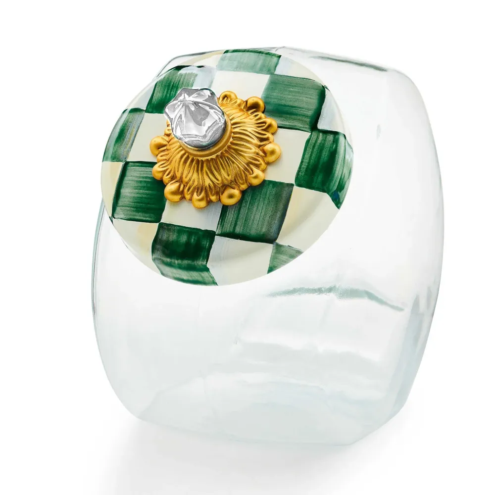 Dóza na sušenky s víkem Emerald Check od MacKenzie-Childs