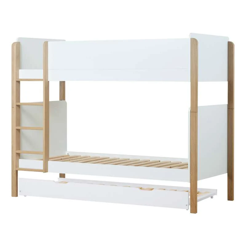 Hoppekids BLEND - 2-v-1 Patrová postel m. Vytahovací postel - 90x200 cm - Bukové dřevo