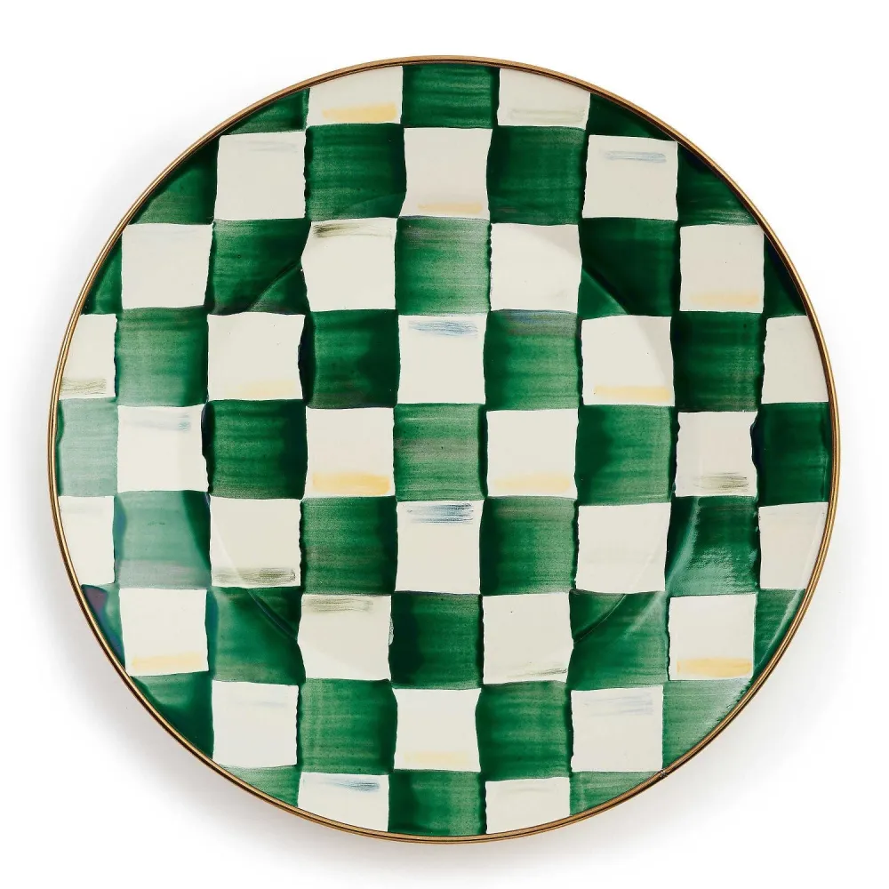 Jídelní talíř 25,4 cm Emerald Check od MacKenzie-Childs