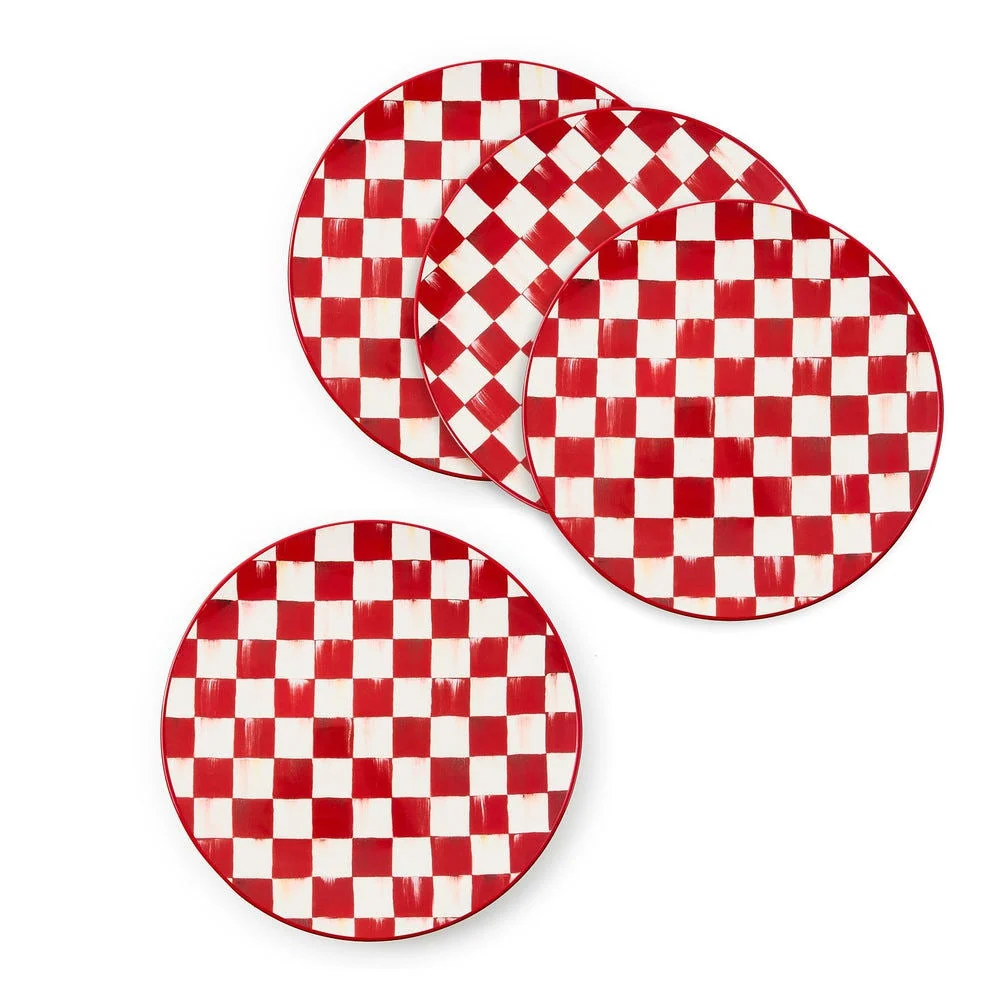 Sada 4 talířů Cherry Check od MacKenzie-Childs