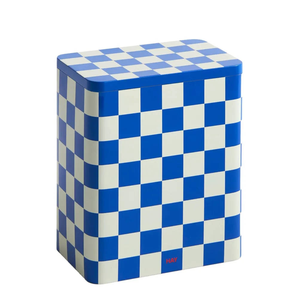 Plechová dóza Tin, Large, Blue / Off-white