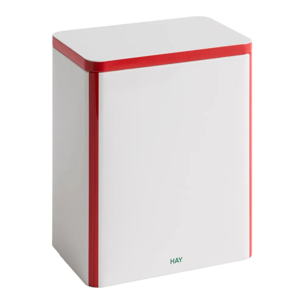 Plechová dóza Tin, Large, Red / Off-white