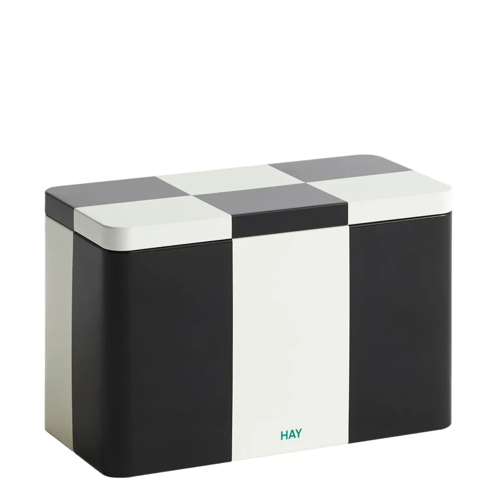 Plechová dóza Tin, Medium, Black / Off-white