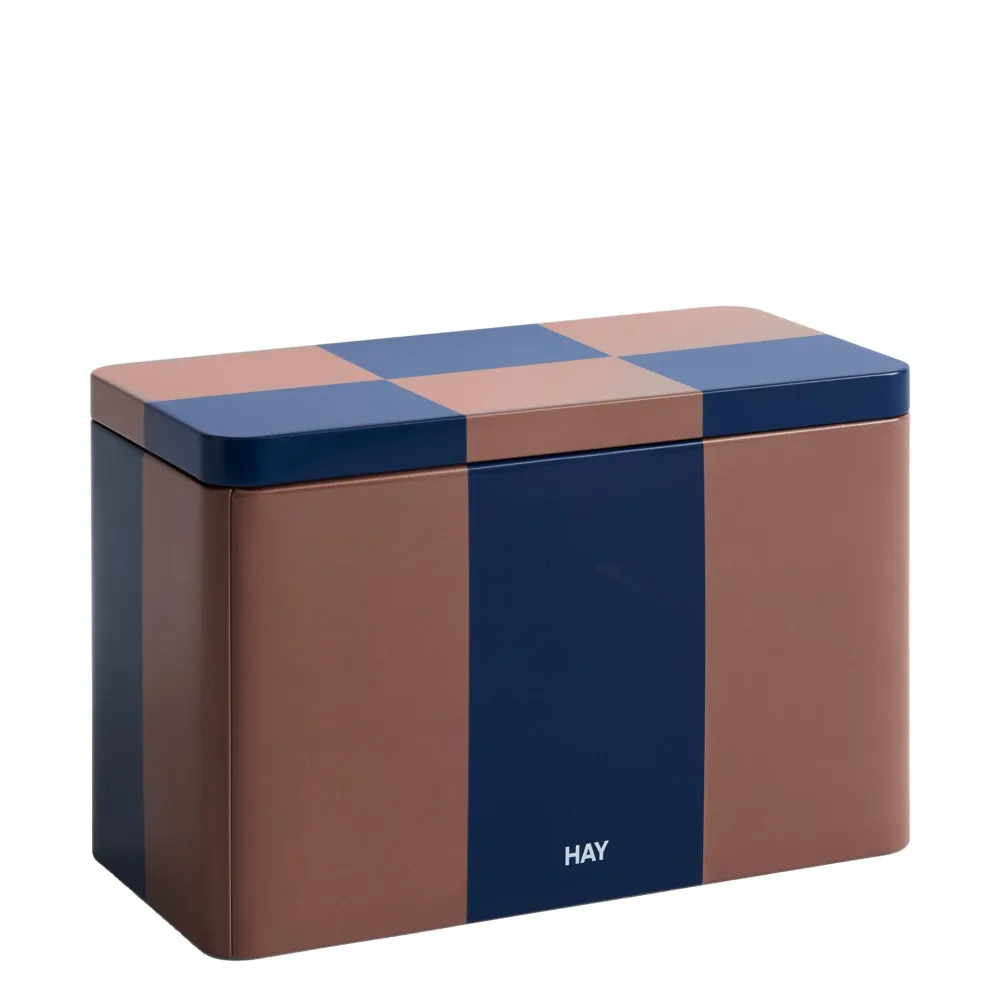 Plechová dóza Tin, Medium, Brown / Midnight Blue