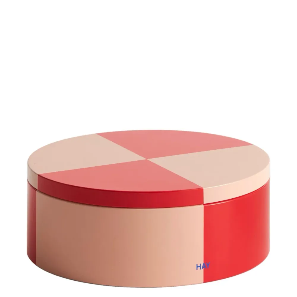 Plechová dóza Tin, Round, Red / Soft pink