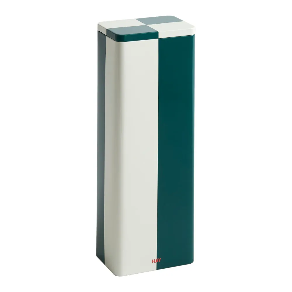 Plechová dóza Tin, Slim, Green / Off-white