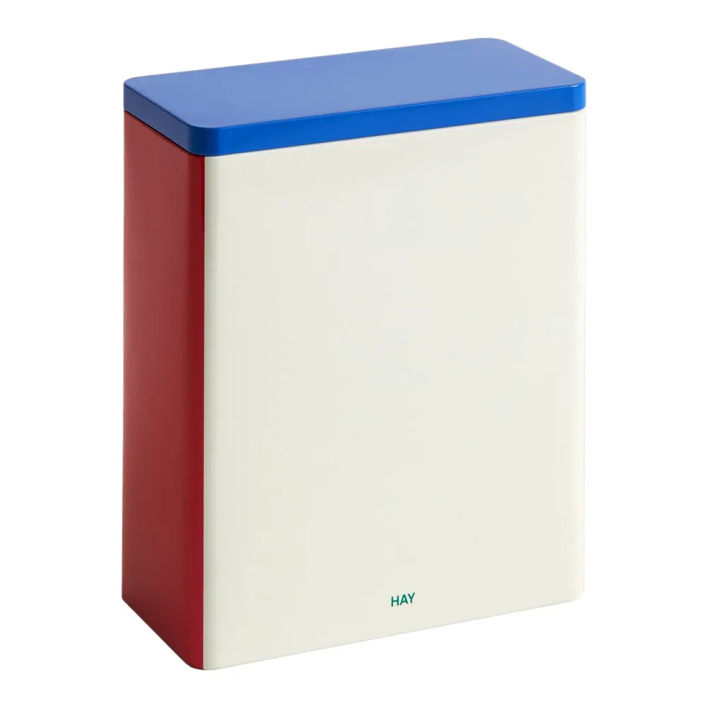 Plechová dóza Tin, X-large, Blue / Off-white / Red