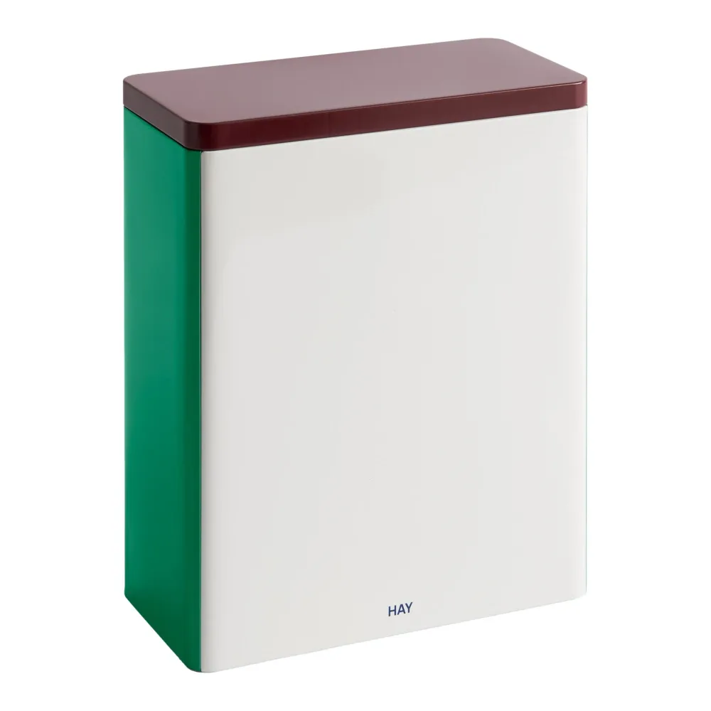 Plechová dóza Tin, X-large, Burgundy / Off-white / Green