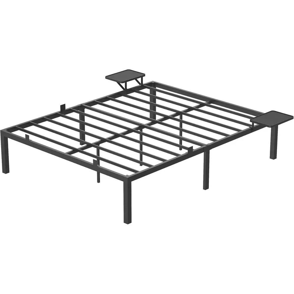 160 × 200 cm kovový rám postele, rozkládací postel se zásuvkami, černá