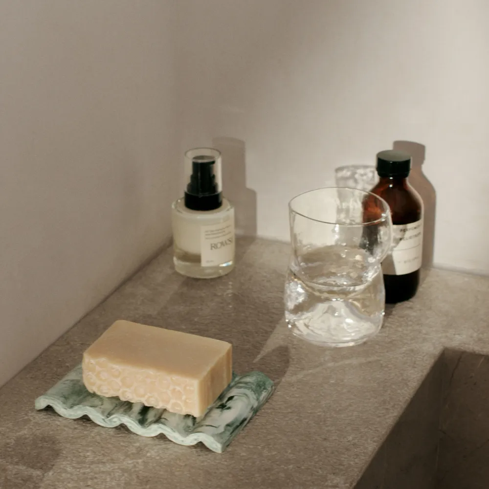 Miska na mýdlo Mist, Emerald / Off-White