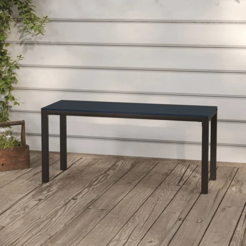 Zahradní lavice 110 cm ocel wpc černá