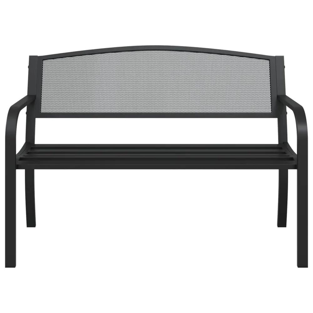 Zahradní lavice 119 cm černá ocel