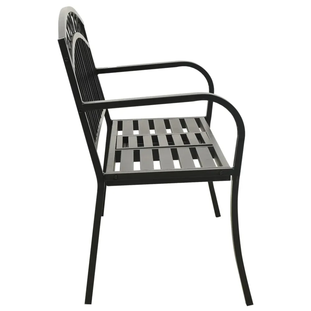 Zahradní lavice černá 120 cm ocel černá