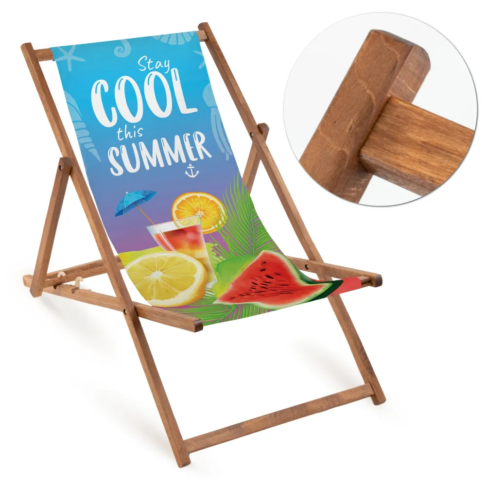Dřevěné lehátko COOL SUMMER – Hnědá konstrukce
