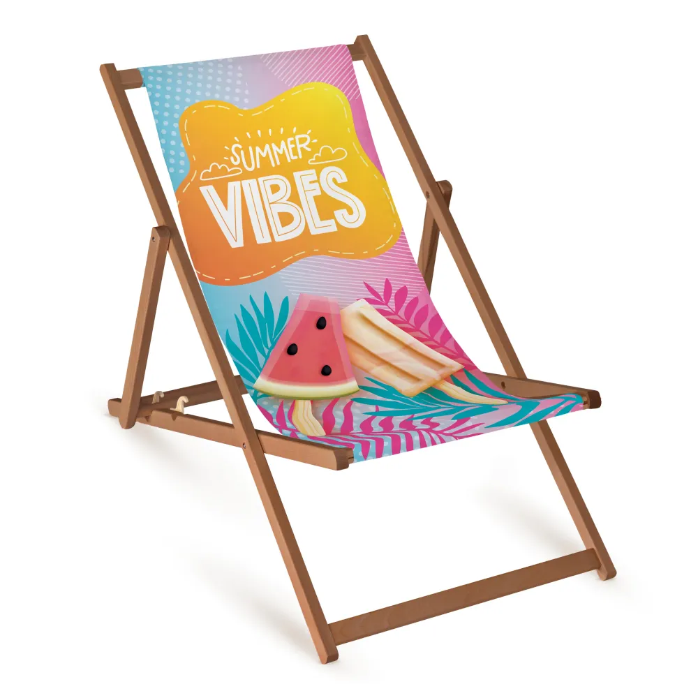 Dřevěné lehátko SUMMER VIBES – Hnědá konstrukce