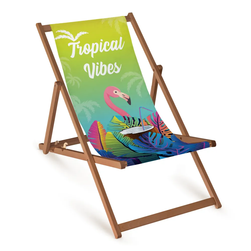 Dřevěné lehátko TROPICAL VIBES - Hnědá konstrukce