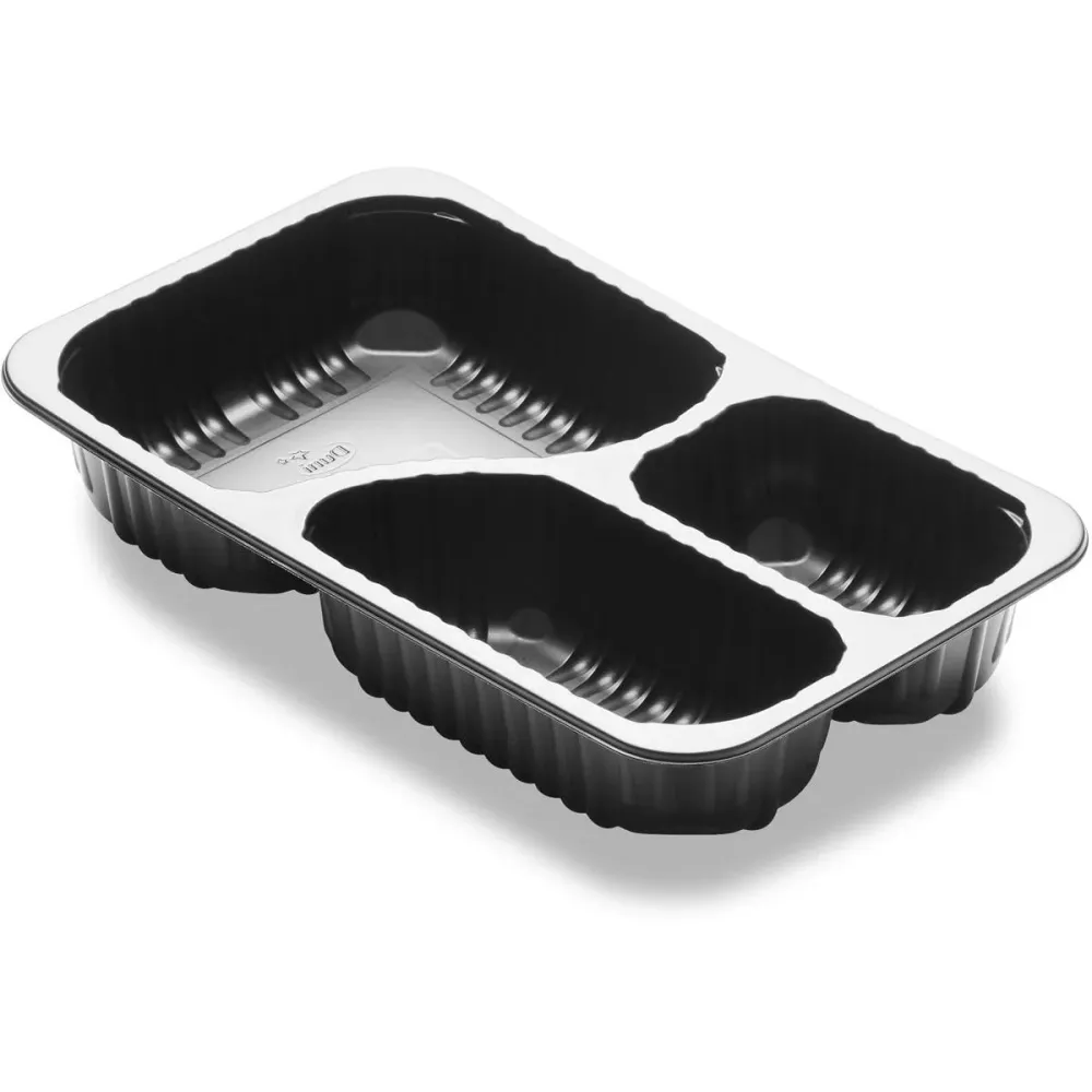 Menu shell 3-Comp 3 Black PP/Min 260x158x44.7 | Pack (384 pieces)