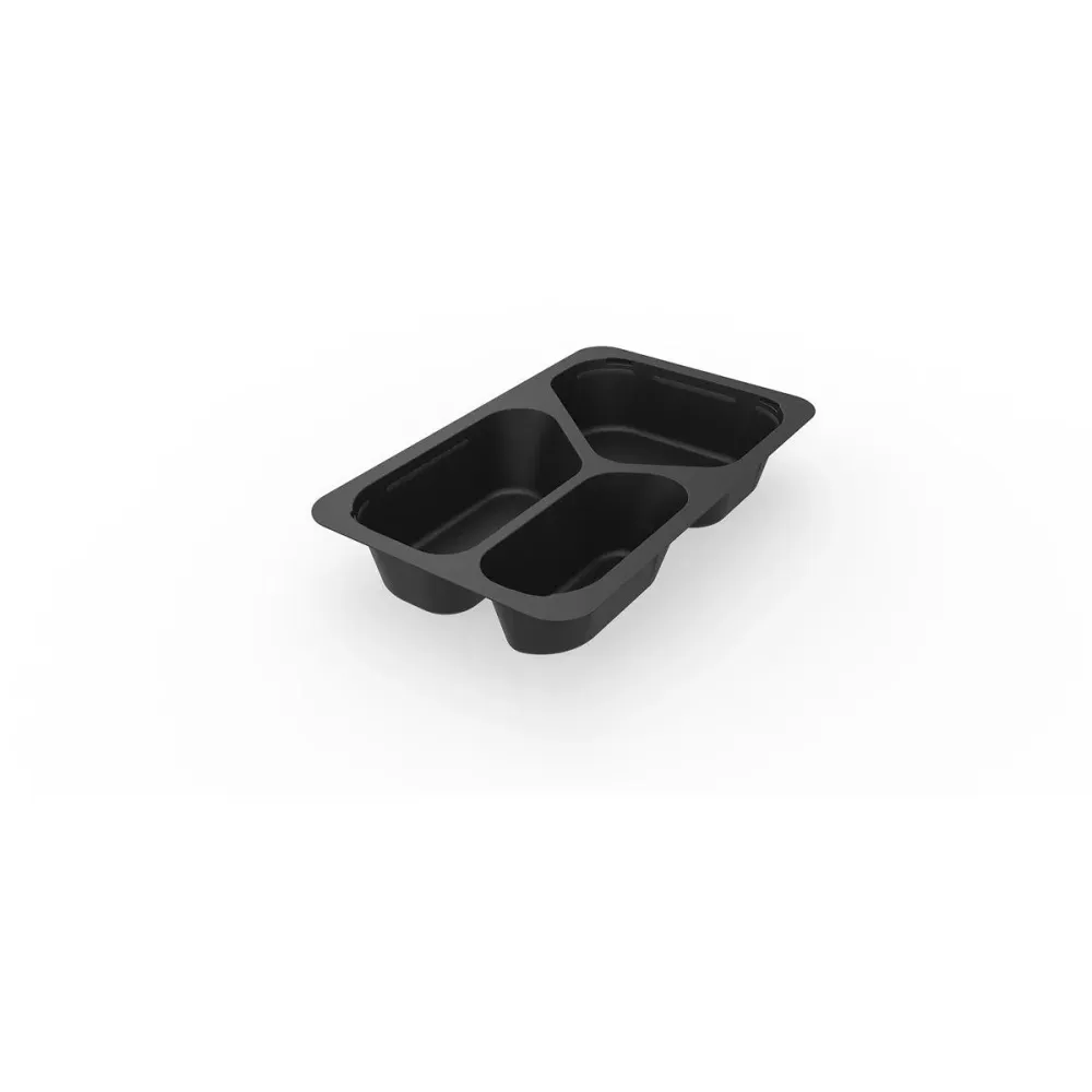 1/4 GN menu shells 3 black PP/min 265x162x45 | Pack (225 pieces)