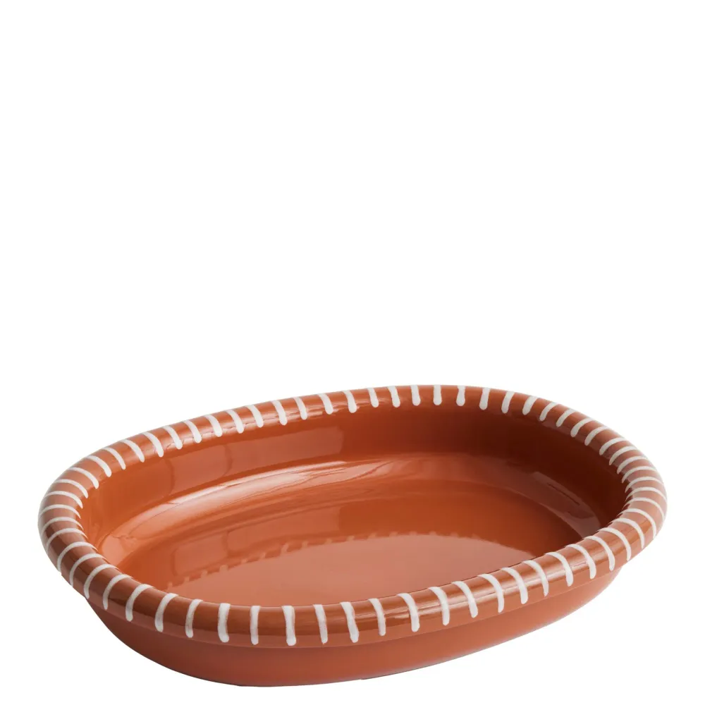 Mísa Oval Barro L, Natural Stripes
