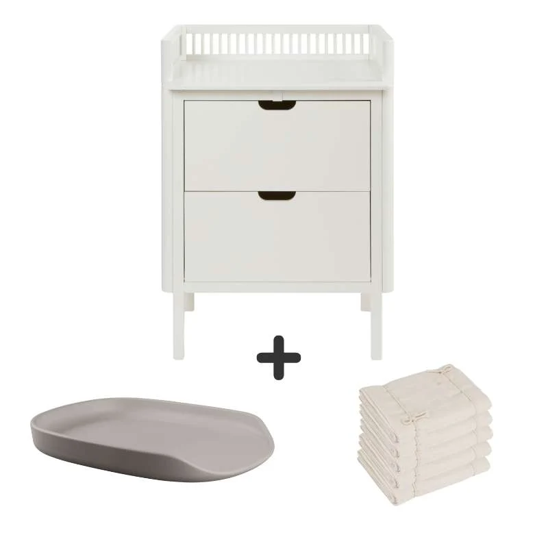 Sebra Puslebord s šuplíky - Classic White - Balíček 1