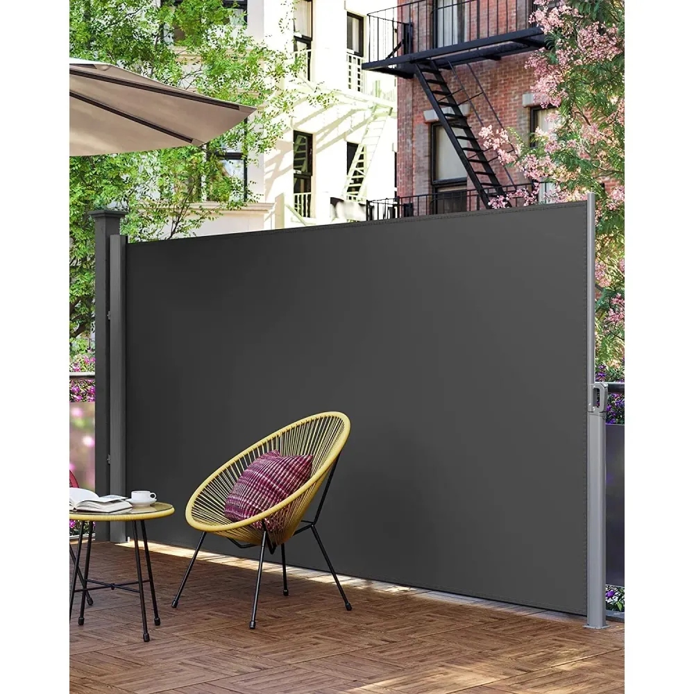 Boční markýza na balkon, terasu, 400 x 160 cm, šedá