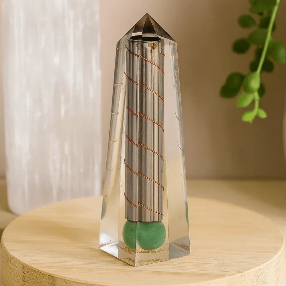 Orgonitový obelisk zelený aventurín 110x30 mm