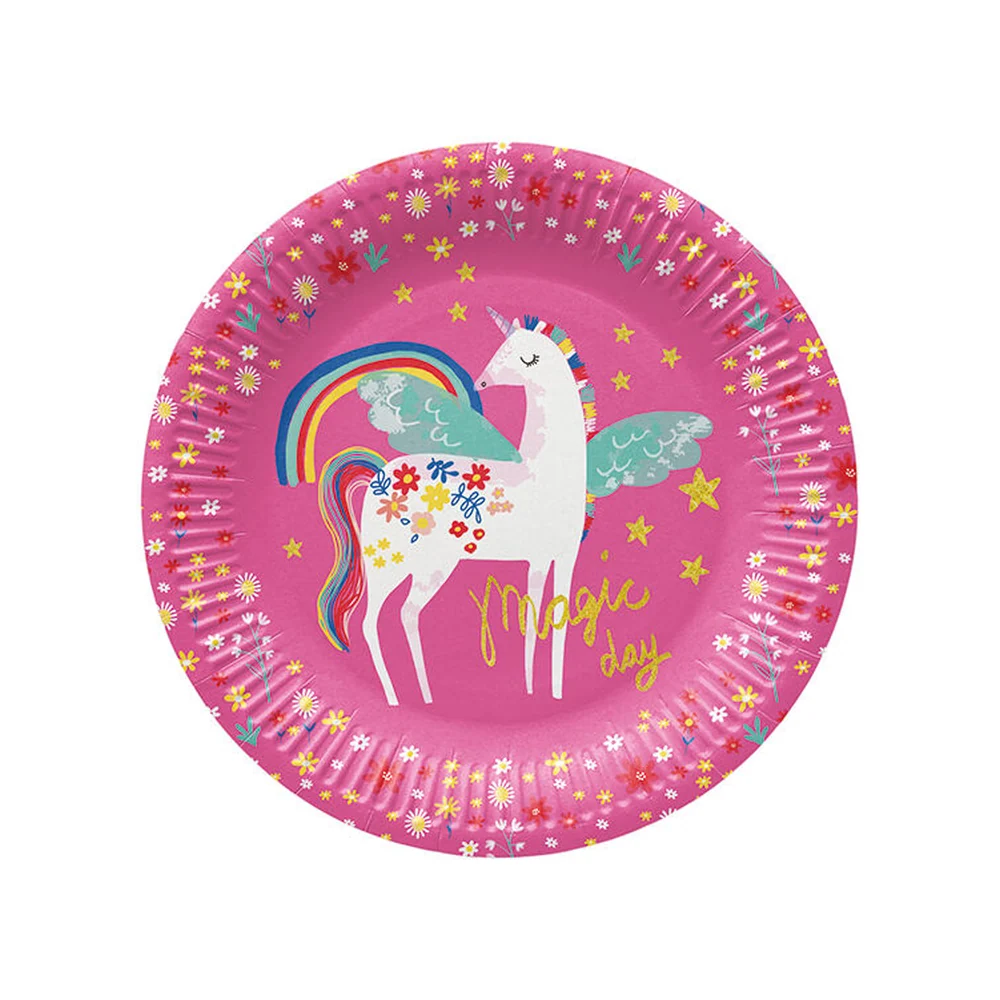 Papírový talíř - Fairy Unicorn, 23 cm