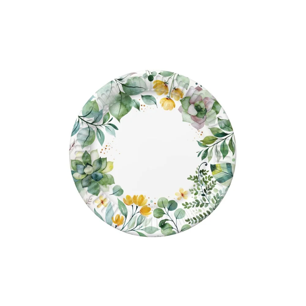 Papírový talíř - Floral Frame, 23 cm