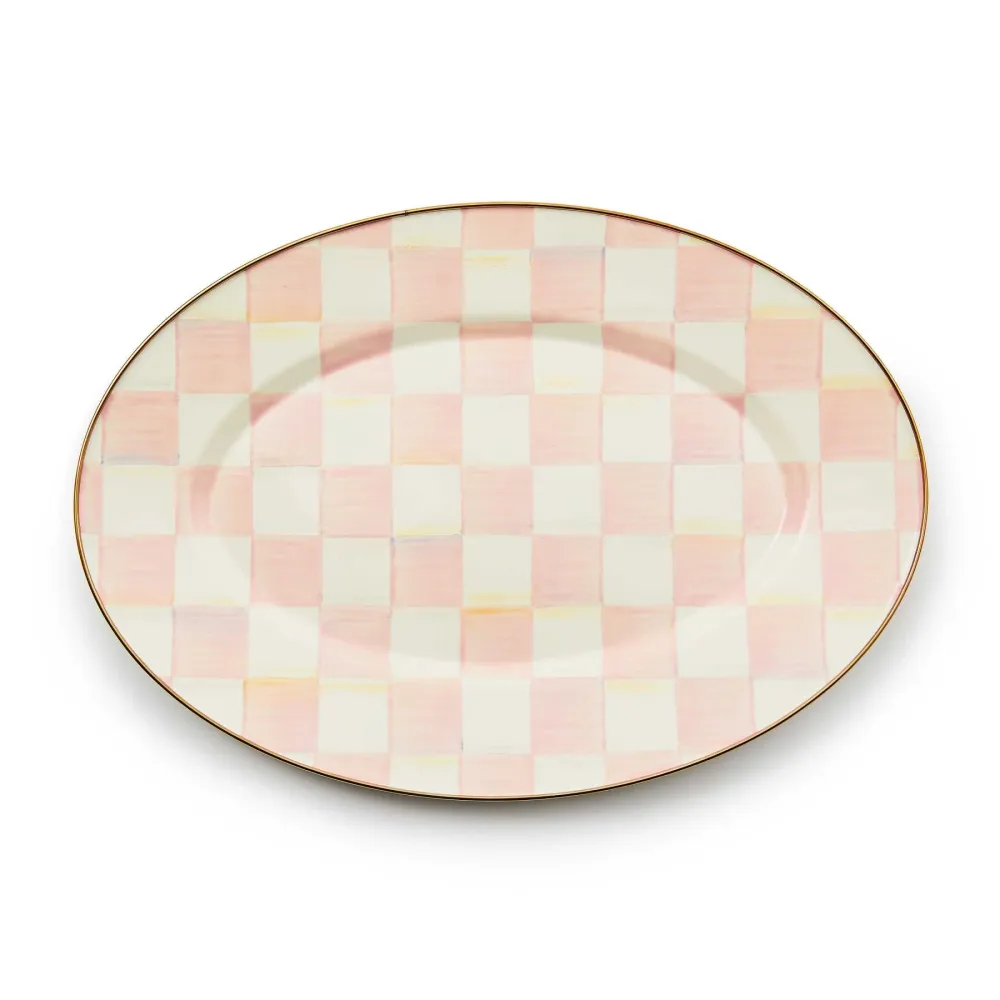 Malý oválný tác Rosy Check od MacKenzie-Childs