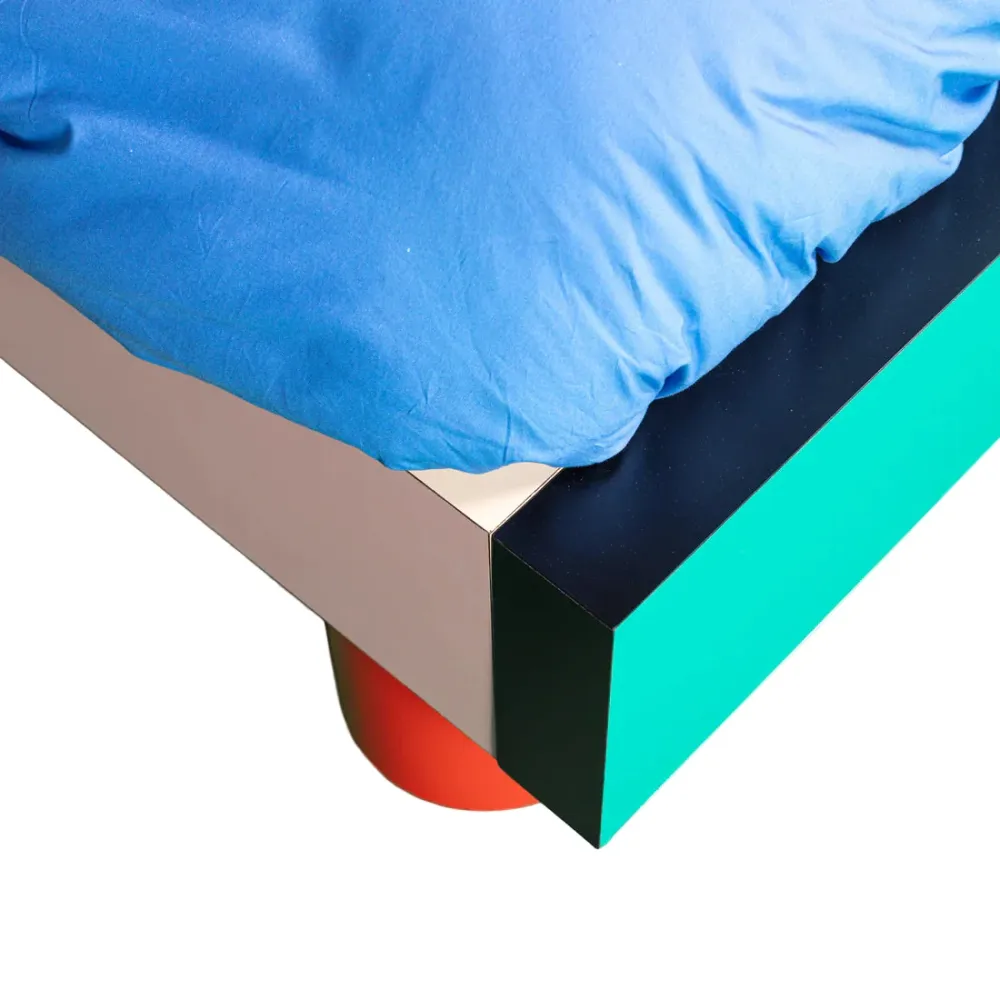 Postel SUPERBED ČERVENÁ MŘÍŽKA růžová s tyrkysovou