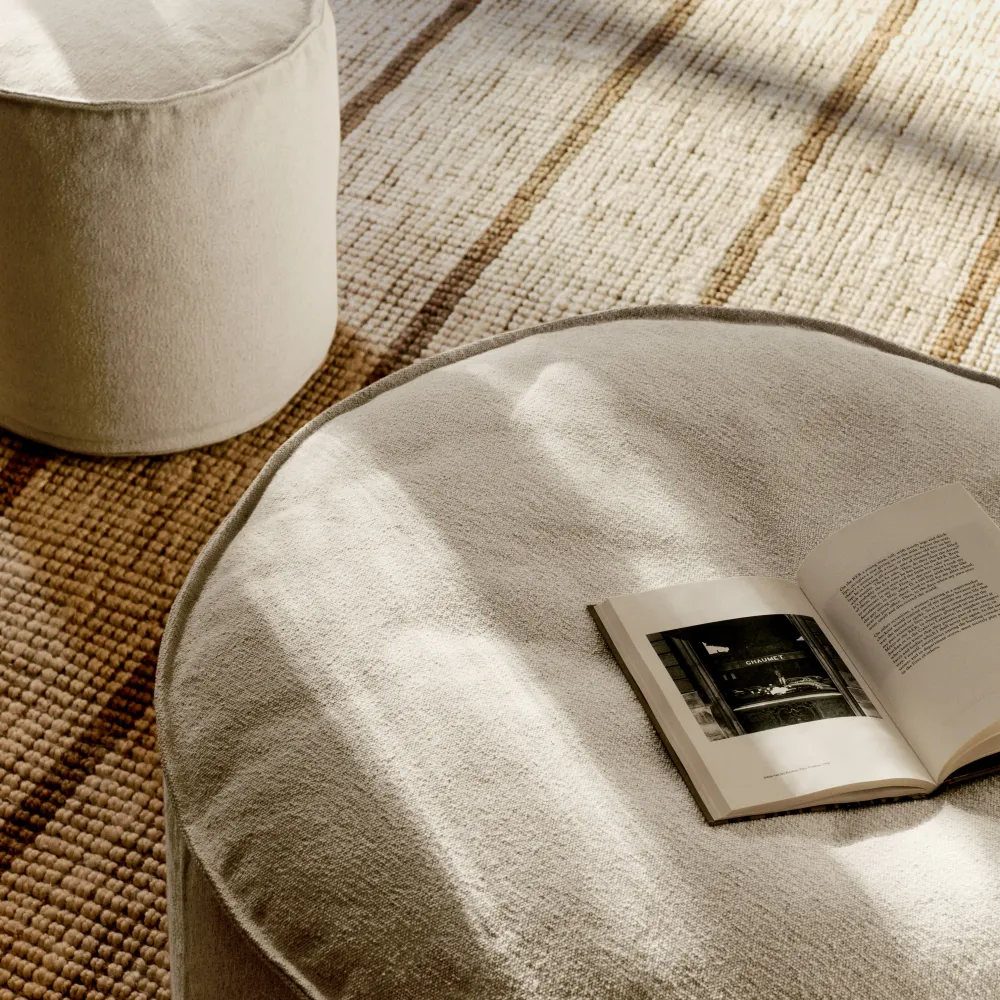 Pouf Aun, Ø80, Off-White