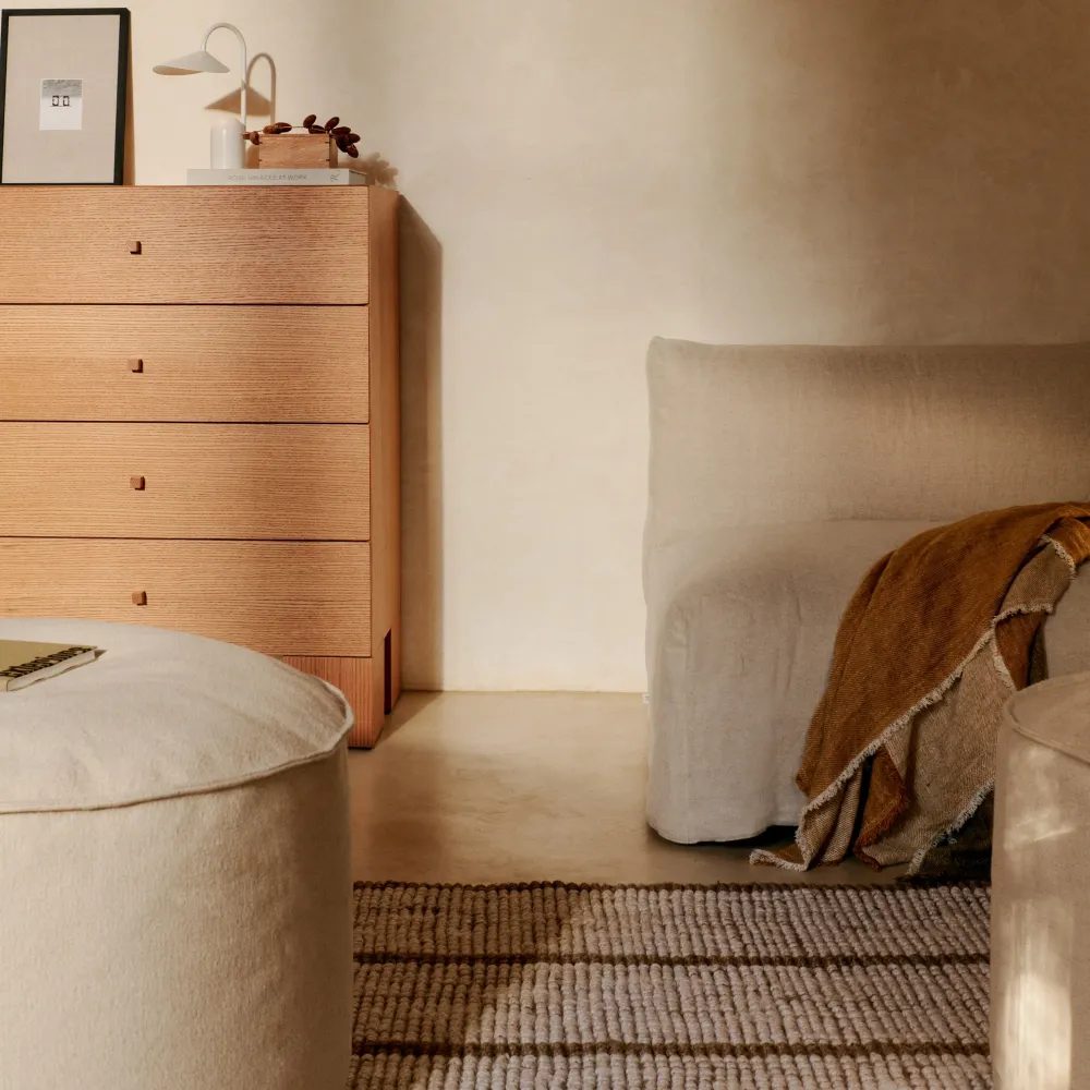 Pouf Aun, Ø80, Off-White