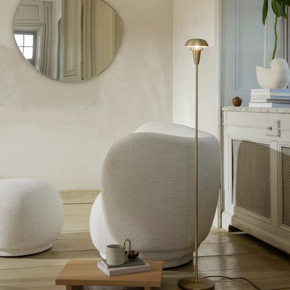 Pouf Rico, Bouclé, Off-White