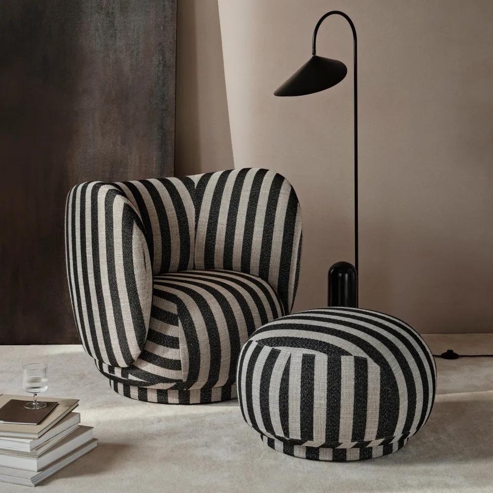 Pouf Rico, Bouclé, Off-White