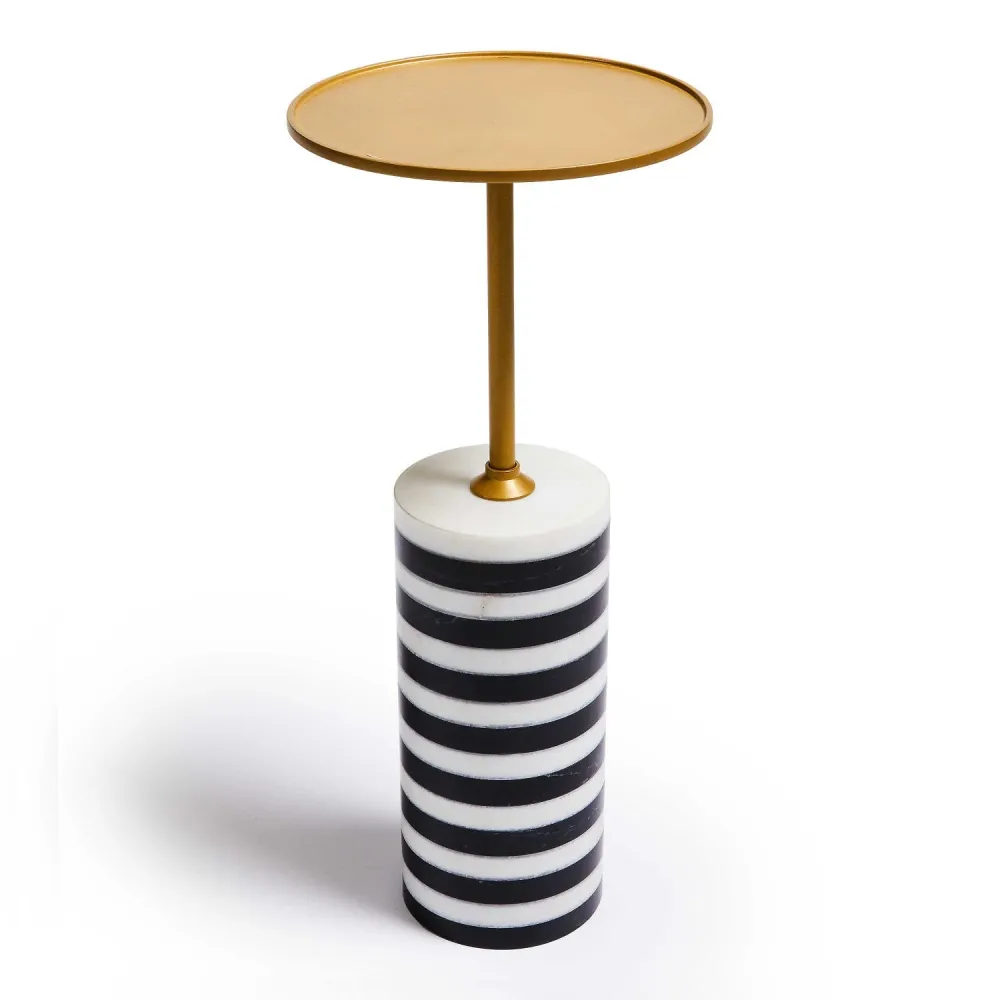 Odkládací stolek Priorities Round Stripe od MacKenzie-Childs