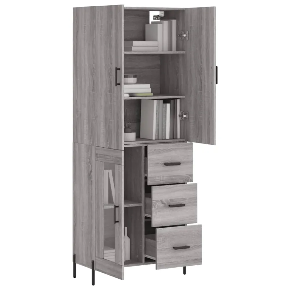 Skříň highboard šedá sonoma 69,5 x 34 x 180 cm kompozitní dřevo