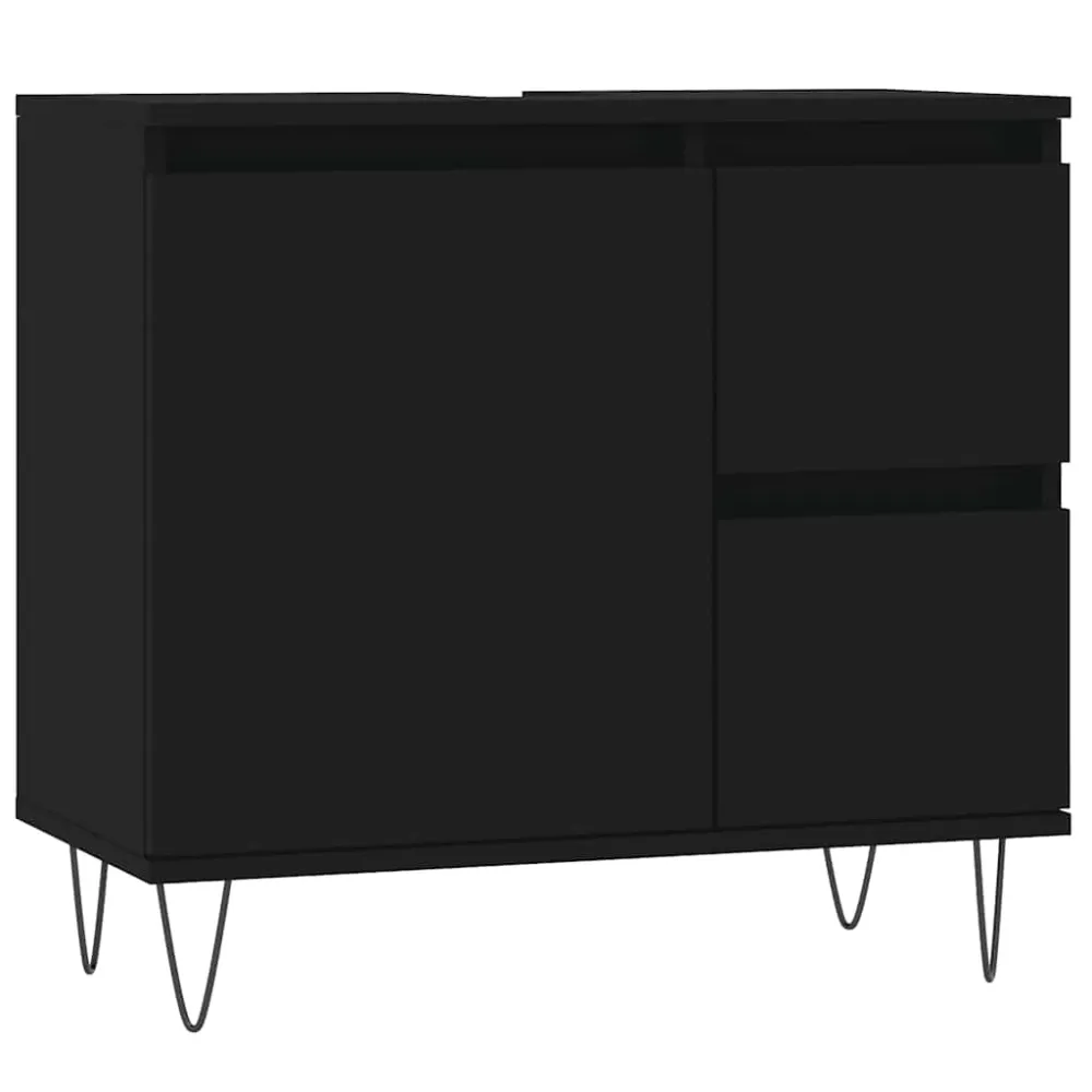Koupelnová skříňka černá 65 x 33 x 60 cm kompozitní dřevo