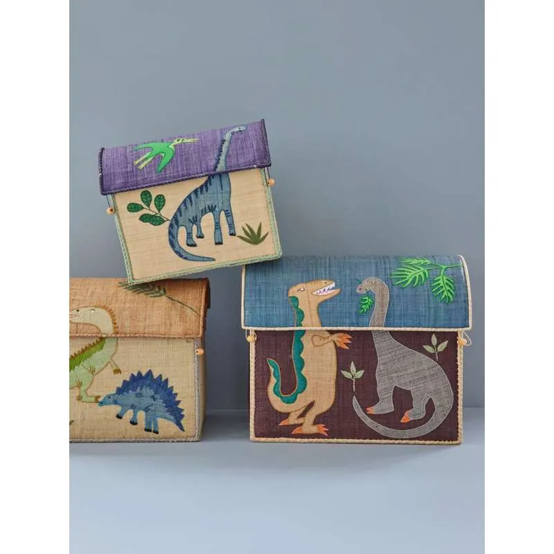 RICE Raffia Úložný dům - Dinosaurus - Velký