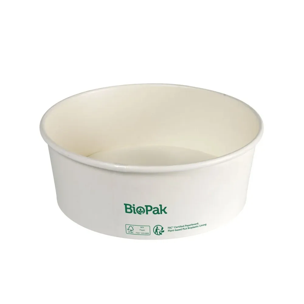 Bowl Ronda WIDE+ Karton/PLA Weiß 1300 ml Weiß Karton FSC/PLA 184x184x66 | Packung (25 Stück)