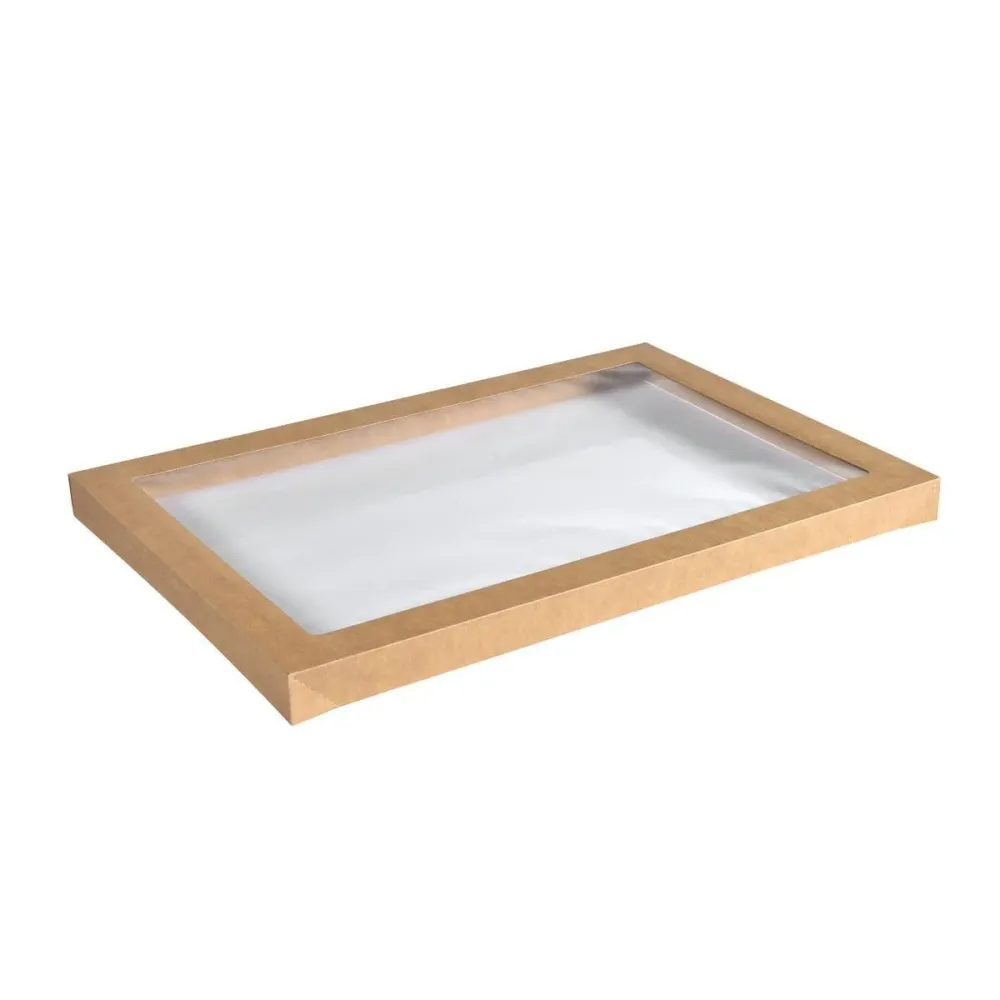 Catering lid Cardboard / PLA brown, Large brown paper 455x313 | Pack (50 pieces)